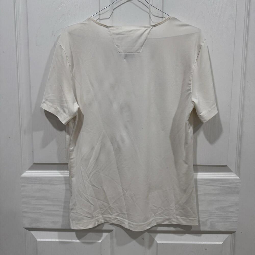 Harley Davidson Women's Medium T Shirt Top White Studded Eagle Logo Made In USA - Picture 4 of 9